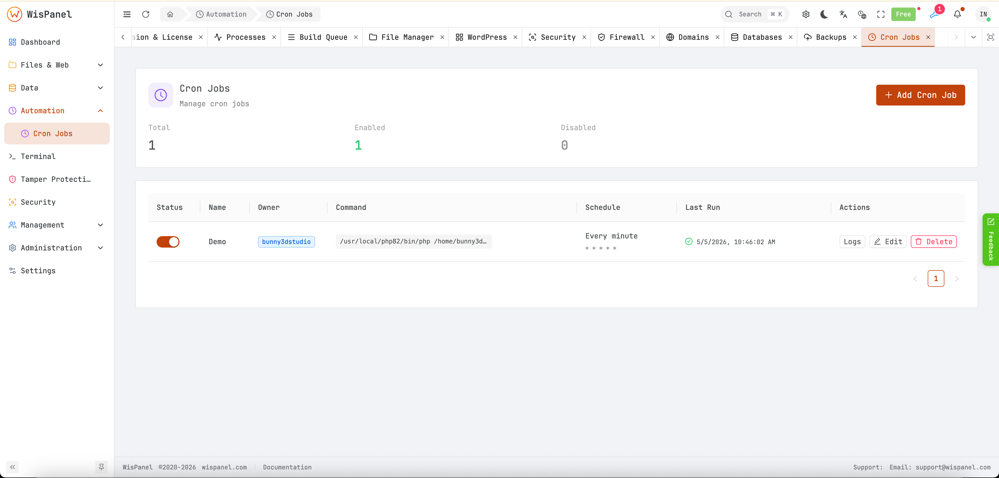 Scheduled task management - Light mode