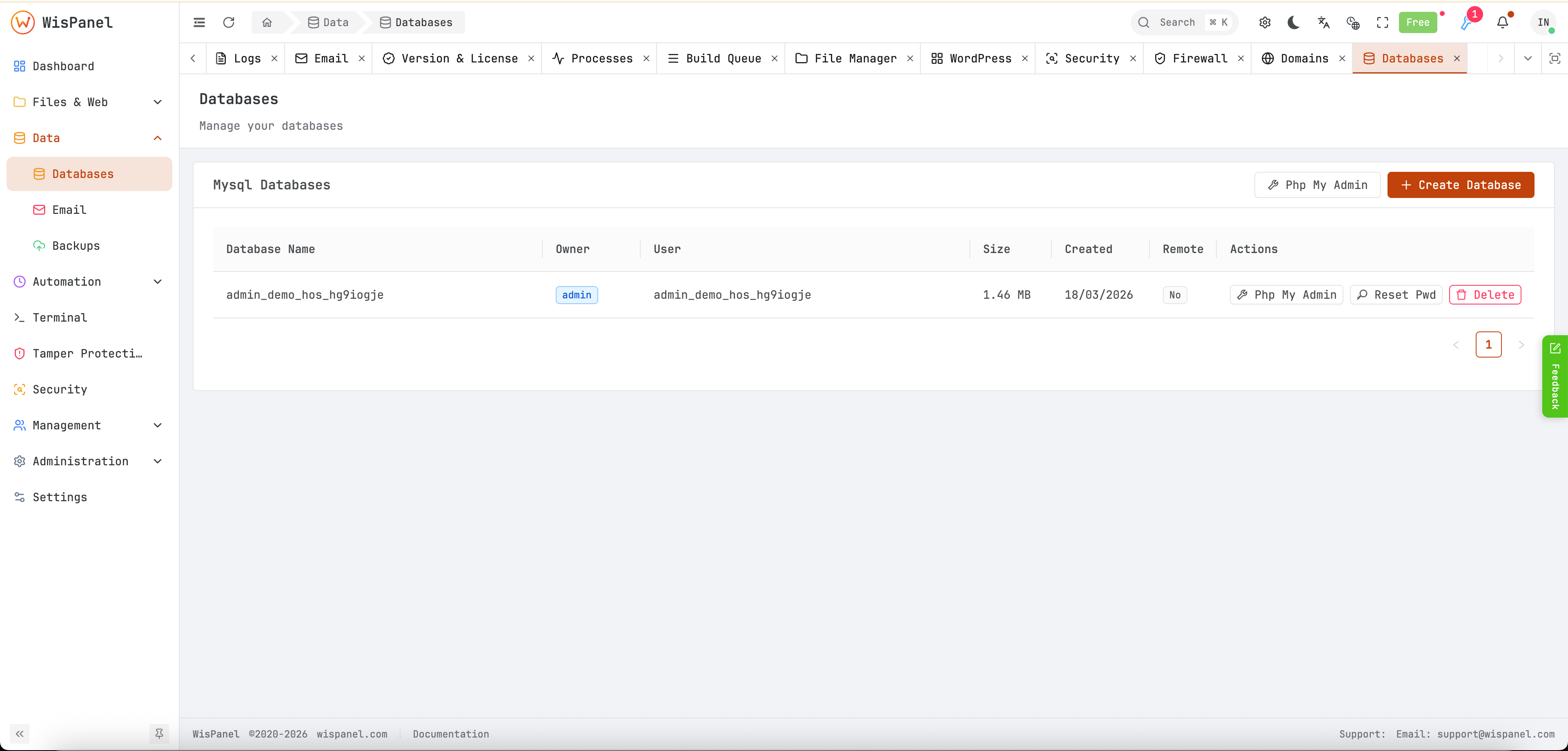 Database management made easy - Light mode