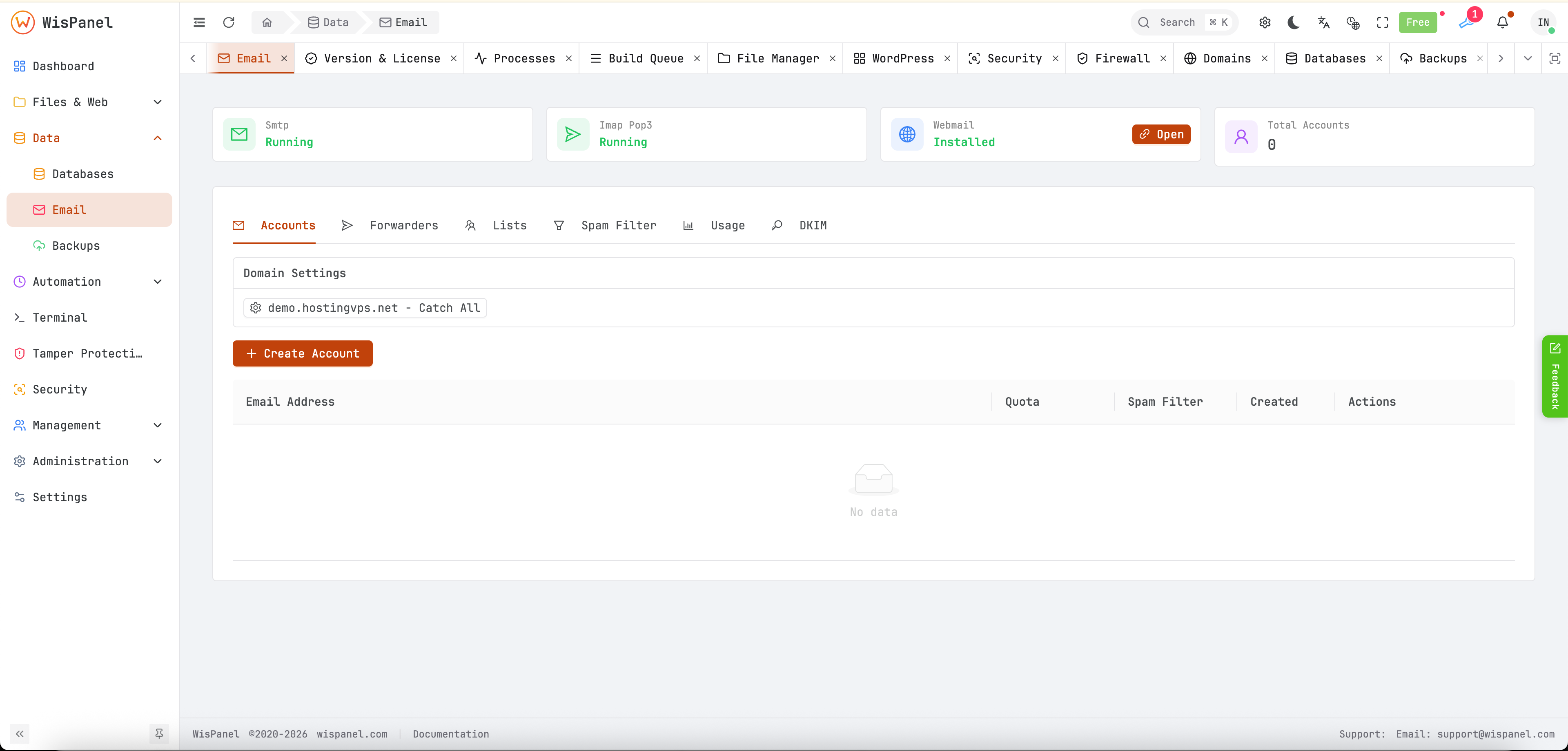 Complete email hosting - Light mode