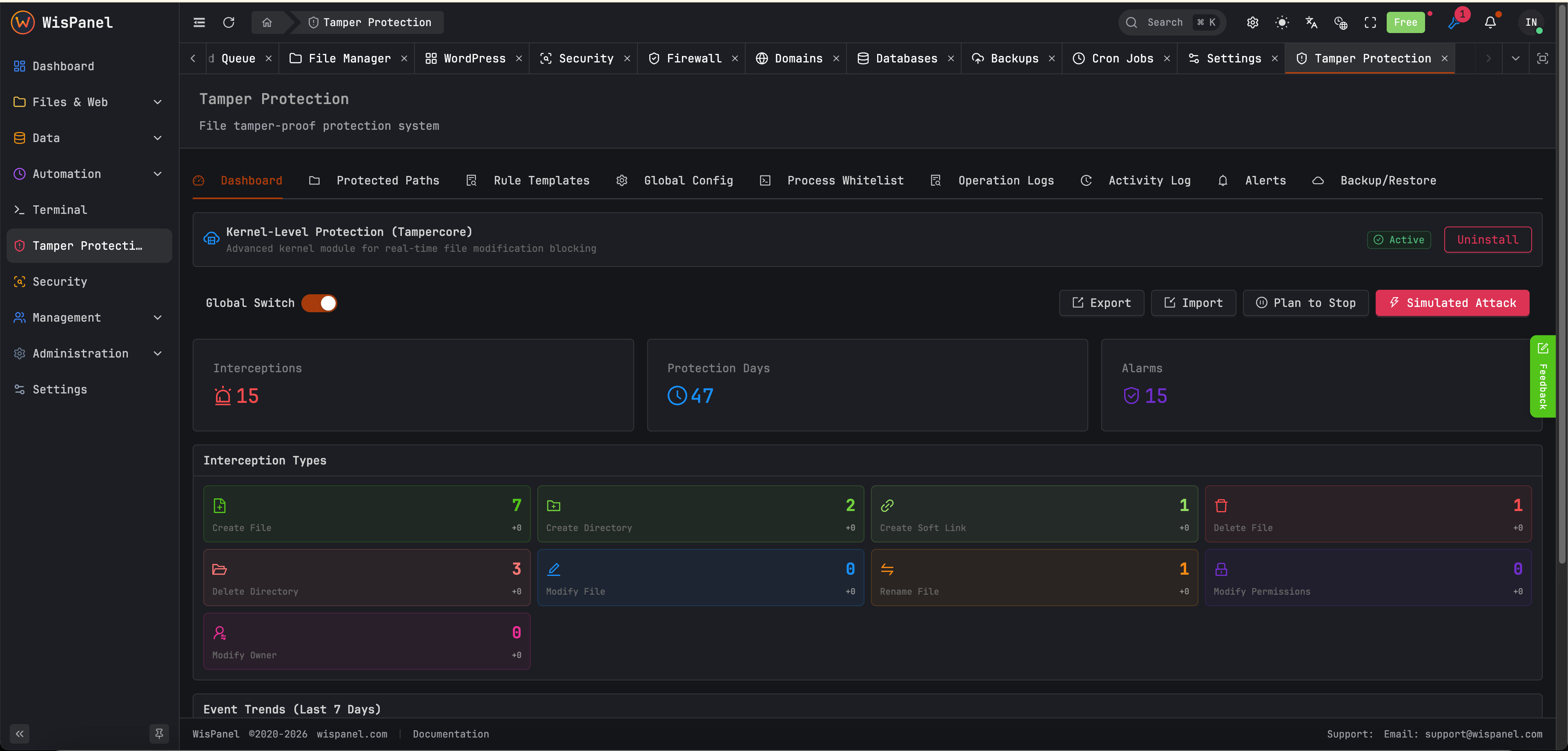File tamper protection - Dark mode