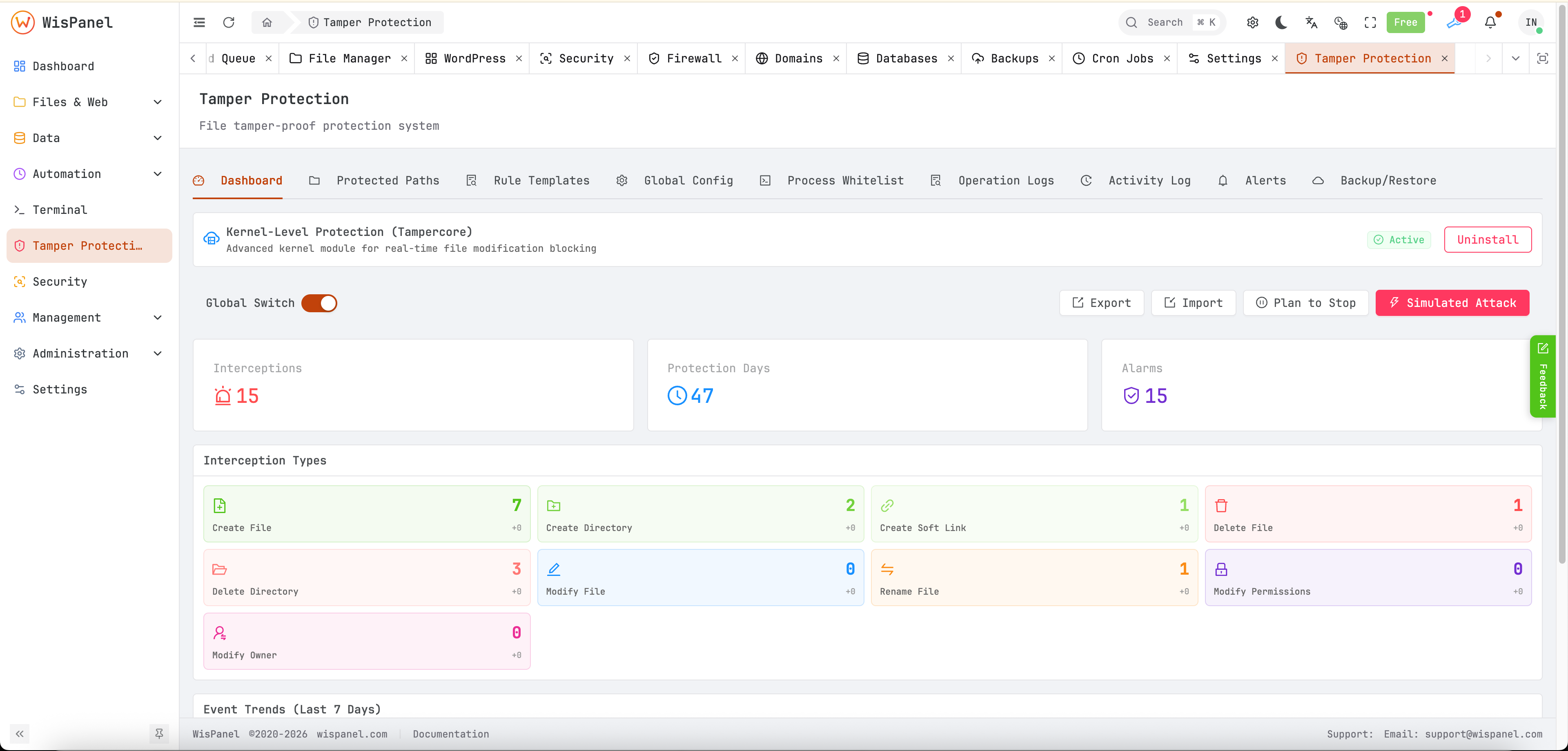 File tamper protection - Light mode