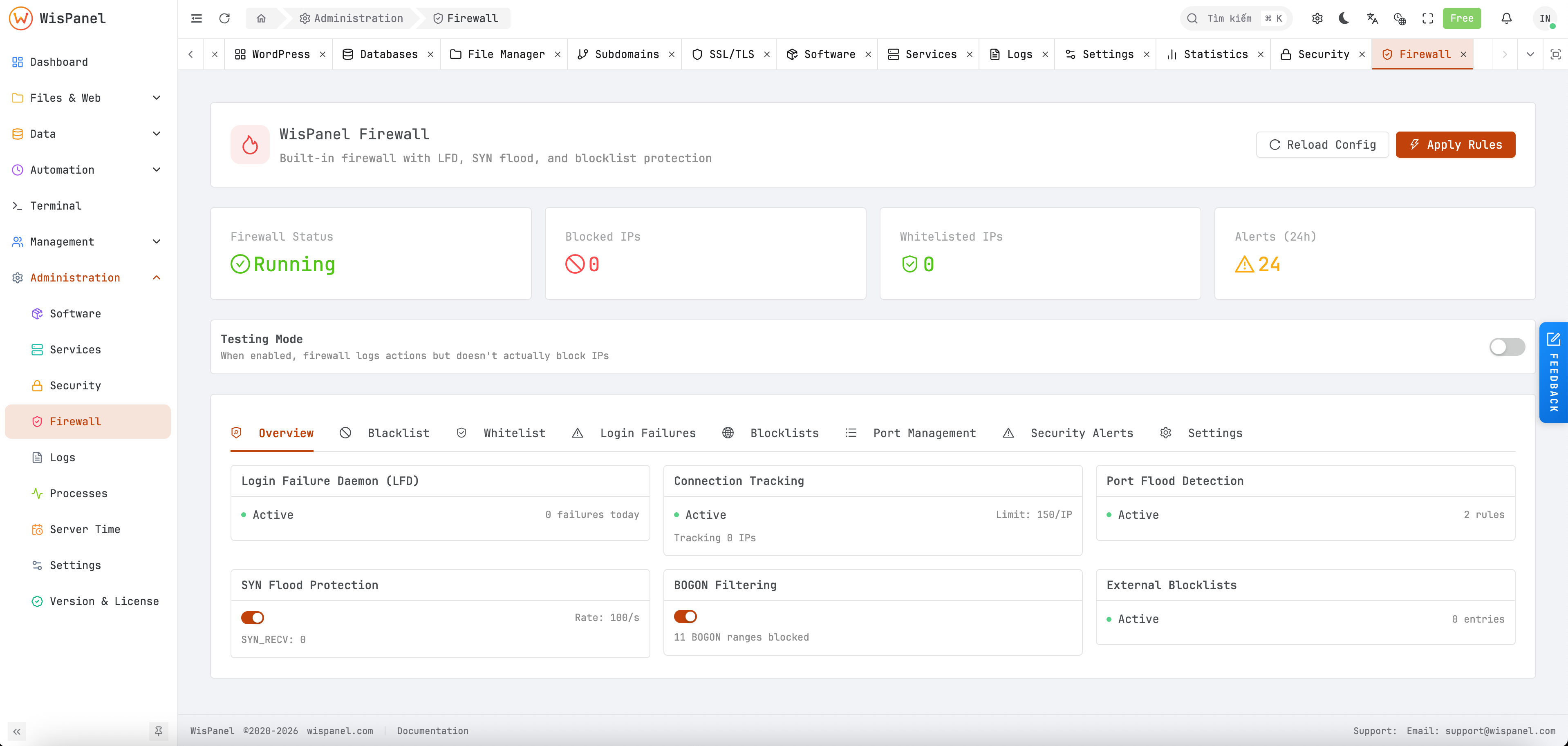 Firewall & Security - Light mode