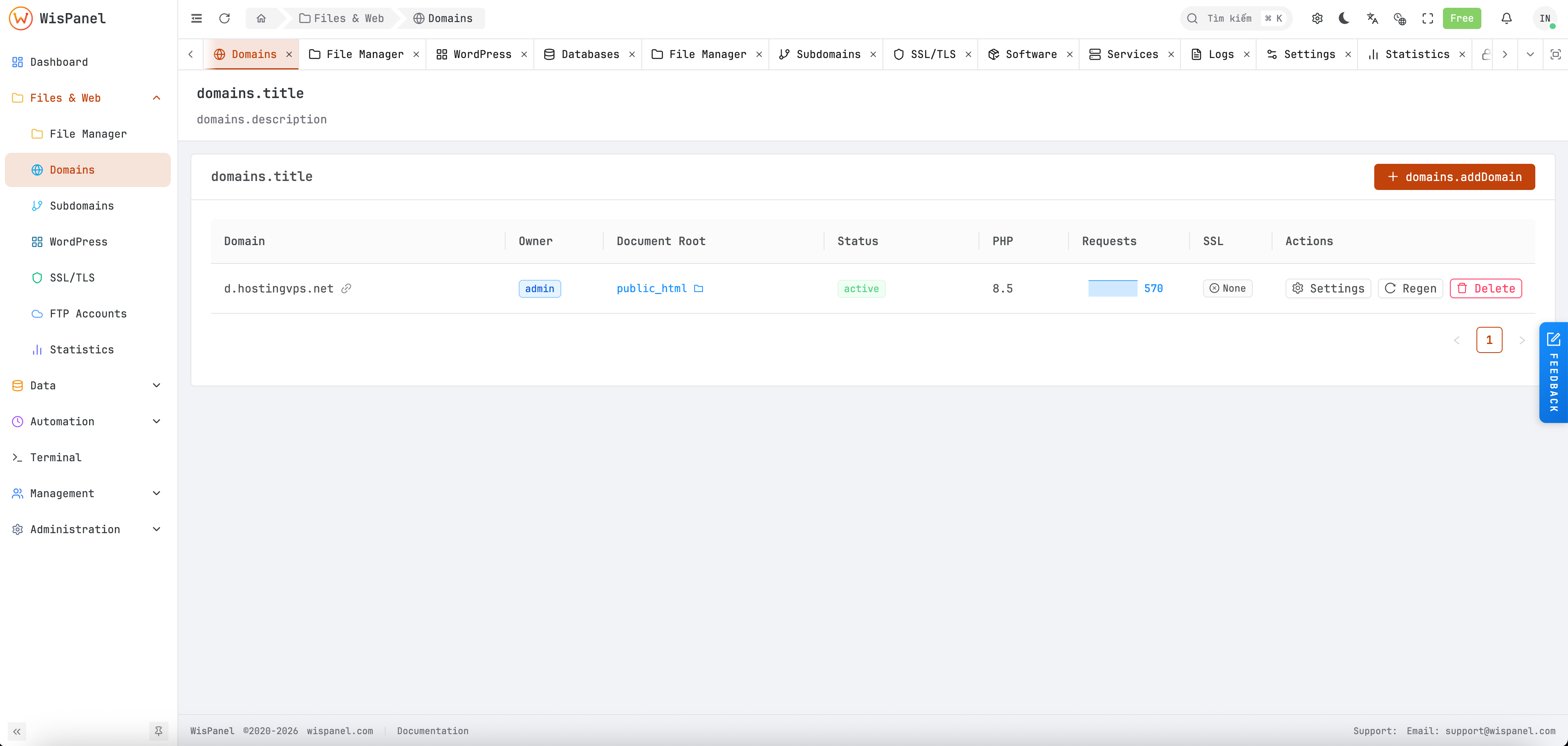 Website Management - Light mode